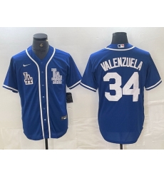 Men Los Angeles Dodgers 34 Toro Valenzuela Royal Stitched Jersey Men Los Angeles Dodgers 34 Toro Valenzuela Royal Stitched Jersey