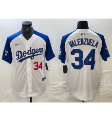 Men Los Angeles Dodgers 34 Toro Valenzuela White Blue Vin Patch Cool Base Stitched Baseball Jersey 10 Men Los Angeles Dodgers 34 Toro Valenzuela White Blue Vin Patch Cool Base Stitched Baseball Jersey 10