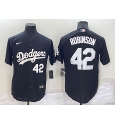 Men Los Angeles Dodgers 42 Jackie Robinson Black Cool Base Stitched Jersey Men Los Angeles Dodgers 42 Jackie Robinson Black Cool Base Stitched Jersey