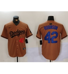 Men Los Angeles Dodgers 42 Jackie Robinson Brown Cool Base Stitched Baseball Jersey 3 Men Los Angeles Dodgers 42 Jackie Robinson Brown Cool Base Stitched Baseball Jersey 3