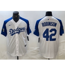Men Los Angeles Dodgers 42 Jackie Robinson White Blue Vin Patch Cool Base Stitched Baseball Jersey Men Los Angeles Dodgers 42 Jackie Robinson White Blue Vin Patch Cool Base Stitched Baseball Jersey