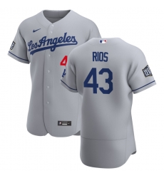 Men Los Angeles Dodgers 43 Edwin Rios Men Nike Gray Road 2020 World Series Bound Flex Base Team MLB Jersey Men Los Angeles Dodgers 43 Edwin Rios Men Nike Gray Road 2020 World Series Bound Flex Base Team MLB Jersey