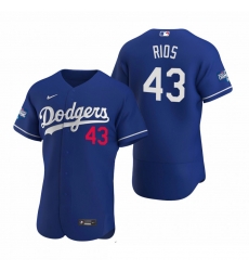 Men Los Angeles Dodgers 43 Edwin Rios Royal 2020 World Series Champions Flex Base Jersey Men Los Angeles Dodgers 43 Edwin Rios Royal 2020 World Series Champions Flex Base Jersey