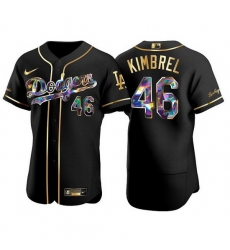 Men Los Angeles Dodgers 46 Craig Kimbrel Black Gold Flex Base Stitched jersey Men Los Angeles Dodgers 46 Craig Kimbrel Black Gold Flex Base Stitched jersey