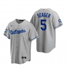 Men Los Angeles Dodgers 5 Corey Seager Gray 2020 World Series Champions Road Replica Jersey Men Los Angeles Dodgers 5 Corey Seager Gray 2020 World Series Champions Road Replica Jersey