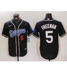 Men Los Angeles Dodgers 5 Freddie Freeman Black Cool Base With Patch Stitched Baseball Jersey 5 Men Los Angeles Dodgers 5 Freddie Freeman Black Cool Base With Patch Stitched Baseball Jersey 5
