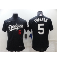 Men Los Angeles Dodgers 5 Freddie Freeman Black Flex Base Stitched jersey Men Los Angeles Dodgers 5 Freddie Freeman Black Flex Base Stitched jersey