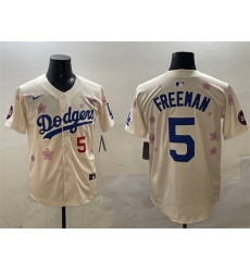 Men Los Angeles Dodgers 5 Freddie Freeman Cream 2025 Tokyo Series Limited Stitched Baseball Jersey Men Los Angeles Dodgers 5 Freddie Freeman Cream 2025 Tokyo Series Limited Stitched Baseball Jersey