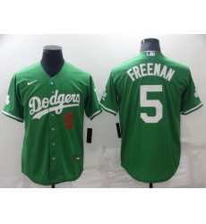Men Los Angeles Dodgers 5 Freddie Freeman Green Stitched Baseball Jerse Men Los Angeles Dodgers 5 Freddie Freeman Green Stitched Baseball Jerse