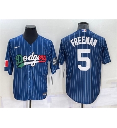 Men Los Angeles Dodgers 5 Freddie Freeman Navy Mexico World Series Cool Base Stitched Baseball Jersey Men Los Angeles Dodgers 5 Freddie Freeman Navy Mexico World Series Cool Base Stitched Baseball Jersey