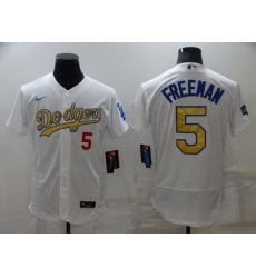 Men Los Angeles Dodgers 5 Freddie Freeman White Gold Flex Base Stitched jersey Men Los Angeles Dodgers 5 Freddie Freeman White Gold Flex Base Stitched jersey