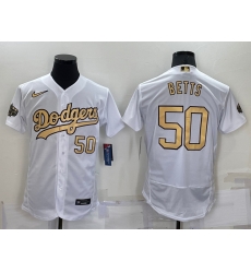 Men Los Angeles Dodgers 50 Mookie Betts 2022 All Star White Flex Base Stitched Baseball Jersey Men Los Angeles Dodgers 50 Mookie Betts 2022 All Star White Flex Base Stitched Baseball Jersey