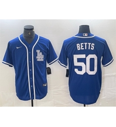 Men Los Angeles Dodgers 50 Mookie Betts Blue Cool Base Stitched Baseball Jersey Men Los Angeles Dodgers 50 Mookie Betts Blue Cool Base Stitched Baseball Jersey