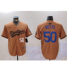 Men Los Angeles Dodgers 50 Mookie Betts Brown Cool Base Stitched Baseball Jersey 3 Men Los Angeles Dodgers 50 Mookie Betts Brown Cool Base Stitched Baseball Jersey 3