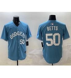Men Los Angeles Dodgers 50 Mookie Betts Light Blue Limited Stitched Baseball Jersey Men Los Angeles Dodgers 50 Mookie Betts Light Blue Limited Stitched Baseball Jersey