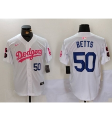 Men Los Angeles Dodgers 50 Mookie Betts White Pink Vin 26 Kobe Patch Stitched Baseball Jerseys Men Los Angeles Dodgers 50 Mookie Betts White Pink Vin 26 Kobe Patch Stitched Baseball Jerseys