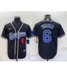 Men Los Angeles Dodgers 6 Trea Turner Black Cool Base Stitched Baseball Jersey Men Los Angeles Dodgers 6 Trea Turner Black Cool Base Stitched Baseball Jersey