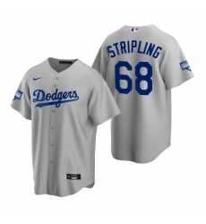 Men Los Angeles Dodgers 68 Ross Stripling Gray 2020 World Series Champions Replica Jersey Men Los Angeles Dodgers 68 Ross Stripling Gray 2020 World Series Champions Replica Jersey