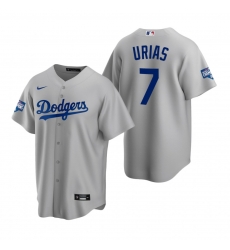Men Los Angeles Dodgers 7 Julio Urias Gray 2020 World Series Champions Replica Jersey Men Los Angeles Dodgers 7 Julio Urias Gray 2020 World Series Champions Replica Jersey
