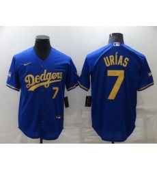Men Los Angeles Dodgers 7 Julio Urias Royal Gold Cool Base Stitched Baseball jersey Men Los Angeles Dodgers 7 Julio Urias Royal Gold Cool Base Stitched Baseball jersey