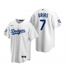 Men Los Angeles Dodgers 7 Julio Urias White 2020 World Series Champions Replica Jersey Men Los Angeles Dodgers 7 Julio Urias White 2020 World Series Champions Replica Jersey