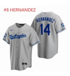 Men Los Angeles Dodgers 8 Enrique Hernandez Gray 2020 World Series Champions Road Replica Jersey Men Los Angeles Dodgers 8 Enrique Hernandez Gray 2020 World Series Champions Road Replica Jersey