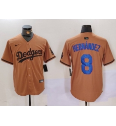 Men Los Angeles Dodgers 8 Kik E9 Hernandez Brown Cool Base Stitched Baseball Jersey 7 Men Los Angeles Dodgers 8 Kik E9 Hernandez Brown Cool Base Stitched Baseball Jersey 7