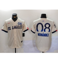 Men Los Angeles Dodgers 8 Kik E9 Hernandez Cream 2024 City Connect Limited Stitched Baseball Jersey Men Los Angeles Dodgers 8 Kik E9 Hernandez Cream 2024 City Connect Limited Stitched Baseball Jersey