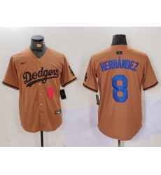 Men Los Angeles Dodgers 8 Kike Hernandez Brown Cool Base Stitched Baseball Jersey 6 Men Los Angeles Dodgers 8 Kike Hernandez Brown Cool Base Stitched Baseball Jersey 6