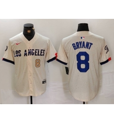 Men Los Angeles Dodgers 8 Kobe Bryant Cream Stitched Baseball Jersey 2 Men Los Angeles Dodgers 8 Kobe Bryant Cream Stitched Baseball Jersey 2