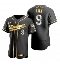 Men Los Angeles Dodgers 9 Gavin Lux Black 2020 World Series Champions Gold Edition Jersey Men Los Angeles Dodgers 9 Gavin Lux Black 2020 World Series Champions Gold Edition Jersey