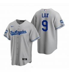 Men Los Angeles Dodgers 9 Gavin Lux Gray 2020 World Series Champions Road Replica Jersey Men Los Angeles Dodgers 9 Gavin Lux Gray 2020 World Series Champions Road Replica Jersey
