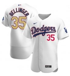 Men Los Angeles Dodgers Cody Bellinger 35 Gold Program Designed Edition White Flex Base Stitched Jersey Men Los Angeles Dodgers Cody Bellinger 35 Gold Program Designed Edition White Flex Base Stitched Jersey