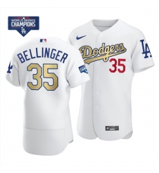 Men Los Angeles Dodgers Cody Bellinger 35 Gold Program White Flex Base Stitched Jersey Men Los Angeles Dodgers Cody Bellinger 35 Gold Program White Flex Base Stitched Jersey