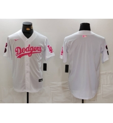 Men Los Angeles Dodgers Team Big Logo White Pink Vin 26 Kobe Patch Stitched Baseball Jersey 003 Men Los Angeles Dodgers Team Big Logo White Pink Vin 26 Kobe Patch Stitched Baseball Jersey 003
