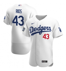 Men os Angeles Los Angeles Dodgers 43 Edwin Rios Men Nike White Home 2020 World Series Bound Flex Base Player MLB Jersey Men os Angeles Los Angeles Dodgers 43 Edwin Rios Men Nike White Home 2020 World Series Bound Flex Base Player MLB Jersey