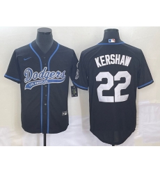 Men's Los Angeles Dodgers #22 Clayton Kershaw Black Cool Base Stitched Baseball Jersey1 Men's Los Angeles Dodgers #22 Clayton Kershaw Black Cool Base Stitched Baseball Jersey1