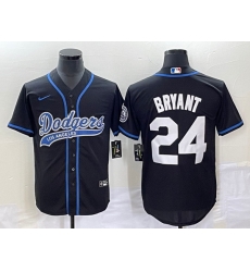 Men's Los Angeles Dodgers #24 Kobe Bryant Black With Patch Cool Base Stitched Baseball Jersey Men's Los Angeles Dodgers #24 Kobe Bryant Black With Patch Cool Base Stitched Baseball Jersey