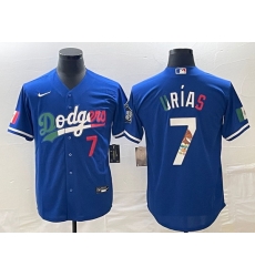 Men's Los Angeles Dodgers #7 Julio Urias Number Blue Cool Base Stitched Jersey3 Men's Los Angeles Dodgers #7 Julio Urias Number Blue Cool Base Stitched Jersey3