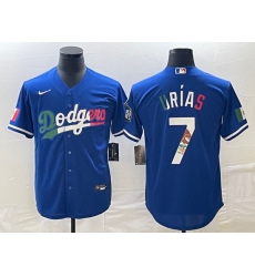 Men's Los Angeles Dodgers #7 Julio Urias Number Blue Cool Base Stitched Jersey Men's Los Angeles Dodgers #7 Julio Urias Number Blue Cool Base Stitched Jersey