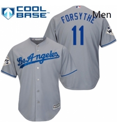 Mens Majestic Los Angeles Dodgers 11 Logan Forsythe Replica Grey Road 2017 World Series Bound Cool Base MLB Jersey Mens Majestic Los Angeles Dodgers 11 Logan Forsythe Replica Grey Road 2017 World Series Bound Cool Base MLB Jersey