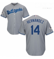 Mens Majestic Los Angeles Dodgers 14 Enrique Hernandez Replica Grey Road 2017 World Series Bound Cool Base MLB Jersey Mens Majestic Los Angeles Dodgers 14 Enrique Hernandez Replica Grey Road 2017 World Series Bound Cool Base MLB Jersey