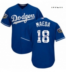 Mens Majestic Los Angeles Dodgers 18 Kenta Maeda Authentic Royal Blue Team Logo Fashion Cool Base 2018 World Series MLB Jersey Mens Majestic Los Angeles Dodgers 18 Kenta Maeda Authentic Royal Blue Team Logo Fashion Cool Base 2018 World Series MLB Jersey