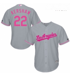 Mens Majestic Los Angeles Dodgers 22 Clayton Kershaw Replica Grey 2016 Mothers Day Cool Base MLB Jersey Mens Majestic Los Angeles Dodgers 22 Clayton Kershaw Replica Grey 2016 Mothers Day Cool Base MLB Jersey