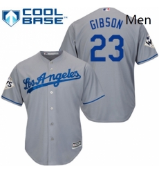 Mens Majestic Los Angeles Dodgers 23 Kirk Gibson Replica Grey Road 2017 World Series Bound Cool Base MLB Jersey Mens Majestic Los Angeles Dodgers 23 Kirk Gibson Replica Grey Road 2017 World Series Bound Cool Base MLB Jersey