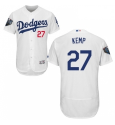 Mens Majestic Los Angeles Dodgers 27 Matt Kemp White Home Flex Base Authentic Collection 2018 World Series Jersey Mens Majestic Los Angeles Dodgers 27 Matt Kemp White Home Flex Base Authentic Collection 2018 World Series Jersey