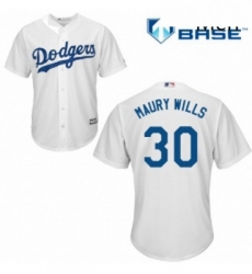Mens Majestic Los Angeles Dodgers 30 Maury Wills Replica White Home Cool Base MLB Jersey Mens Majestic Los Angeles Dodgers 30 Maury Wills Replica White Home Cool Base MLB Jersey