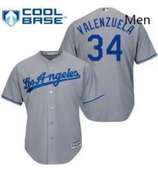 Mens Majestic Los Angeles Dodgers 34 Fernando Valenzuela Replica Grey Road Cool Base MLB Jersey Mens Majestic Los Angeles Dodgers 34 Fernando Valenzuela Replica Grey Road Cool Base MLB Jersey