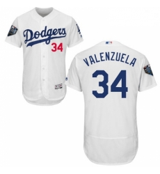 Mens Majestic Los Angeles Dodgers 34 Fernando Valenzuela White Home Flex Base Collection 2018 World Series Jersey 2 Mens Majestic Los Angeles Dodgers 34 Fernando Valenzuela White Home Flex Base Collection 2018 World Series Jersey 2
