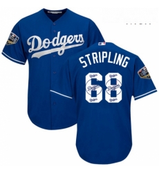 Mens Majestic Los Angeles Dodgers 68 Ross Stripling Authentic Royal Blue Team Logo Fashion Cool Base 2018 World Series MLB Jersey Mens Majestic Los Angeles Dodgers 68 Ross Stripling Authentic Royal Blue Team Logo Fashion Cool Base 2018 World Series MLB Jersey